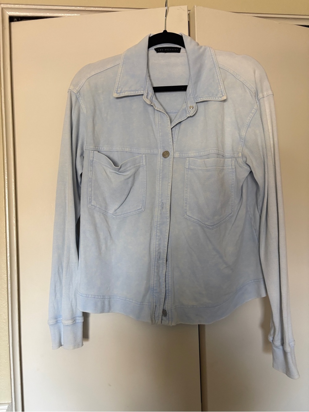 Light Blue Women's Casual Button-Front Jacket